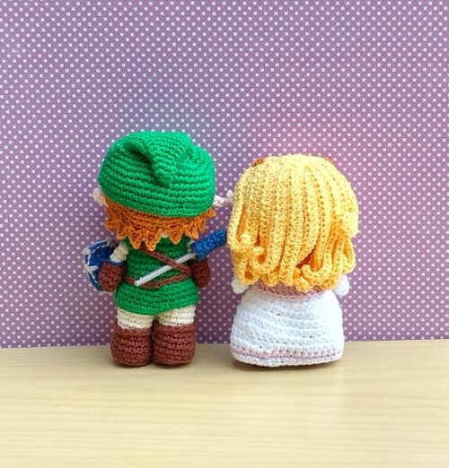 Princesa Zelda e Link (A Lenda de Zelda) Amigurumi