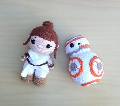 Rey e BB-8 Star Wars Amigurumi
