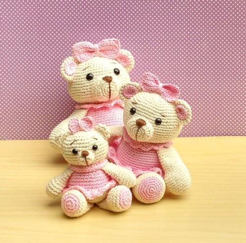 Trio Ursinhas Charlote Amigurumi