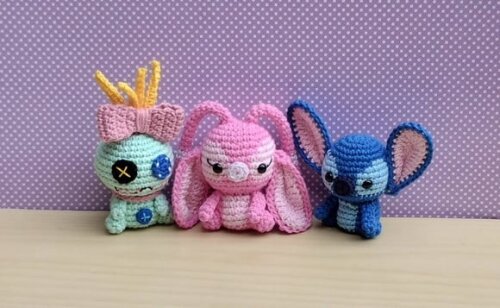 Trio Xepa, Angel e Stitch Amigurumi - Lilo & Stitch