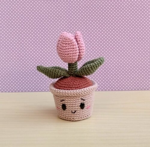 Vaso Tulipa Amigurumi
