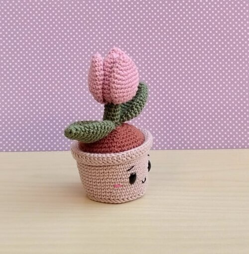 Vaso Tulipa Amigurumi