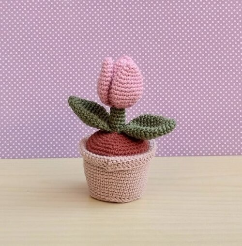 Vaso Tulipa Amigurumi