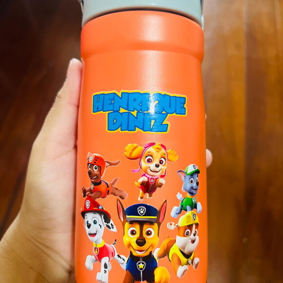 Garrafa Térmica Flip Straw Patrulha Canina
