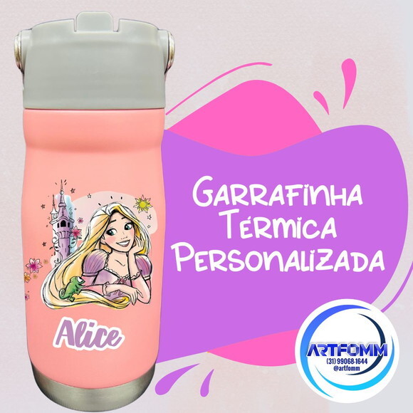 Garrafa Térmica Flip Straw Personalizada
