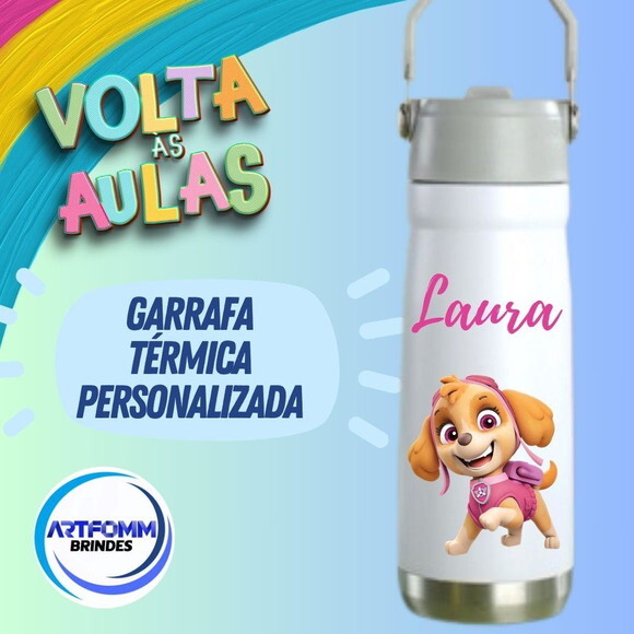 Garrafa Térmica Flip Straw Personalizada