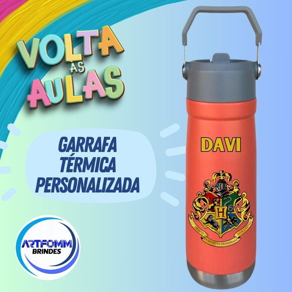 Garrafa Térmica Flip Straw Personalizada