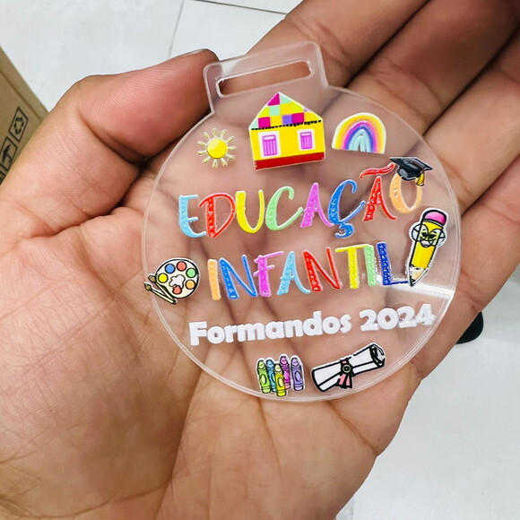 Kit 10 Unidades de Medalha em Acrílico Formatura