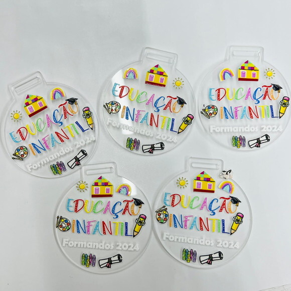 Kit 10 Unidades de Medalha em Acrílico Formatura