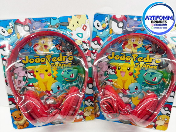 Kit 20 Und Infantil- Pokemon Fones e Embalage Personalizada