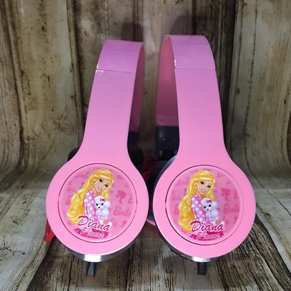 Kit 20 Unidades Barbie Fone Ouvido Personalizado