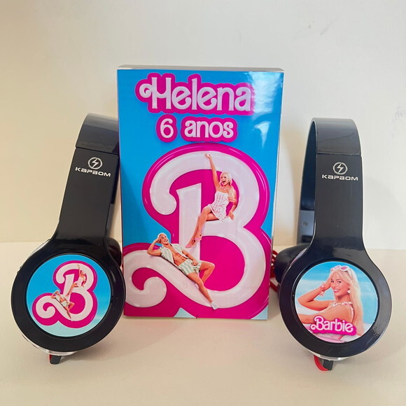 Kit 20 Unidades Barbie Fones com Caixinha Personalizados