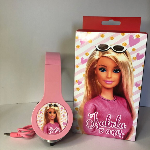 Kit 20 Unidades Barbie Fones com Caixinha Personalizados