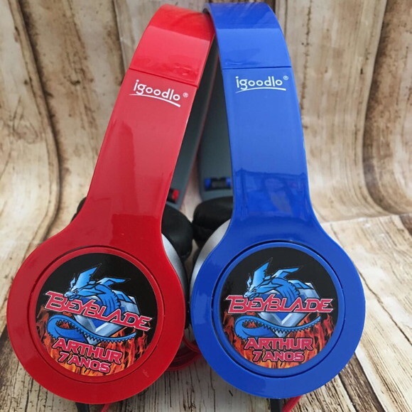 Kit 20 Unidades Beyblade Fone Personalizado