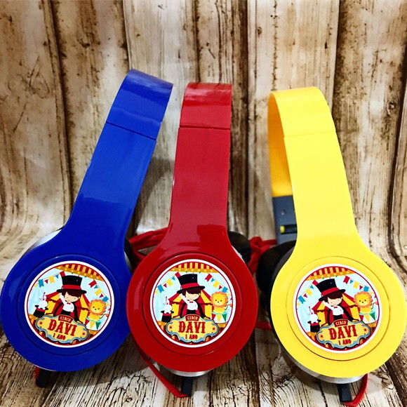 Kit 20 Unidades Circo - Fone Personalizado -lembrancinha