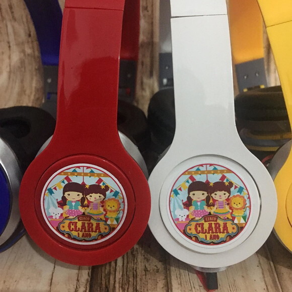 Kit 20 Unidades Circo Menina Fone de Ouvido Personalizad