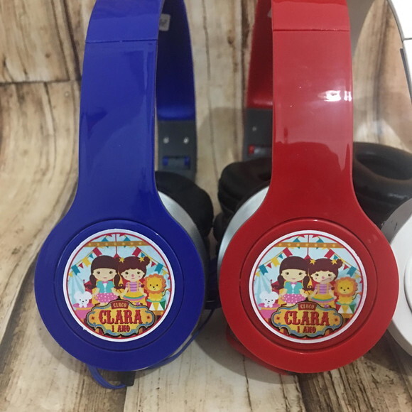 Kit 20 Unidades Circo Menina Fone de Ouvido Personalizad