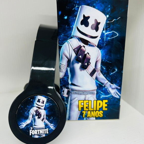 Kit 20 Unidades Dj Marshmello Fortnite Fones Personalizados
