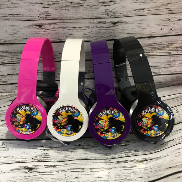 Kit 20 Unidades Festa Balada Neon Dj Fone Personalizado