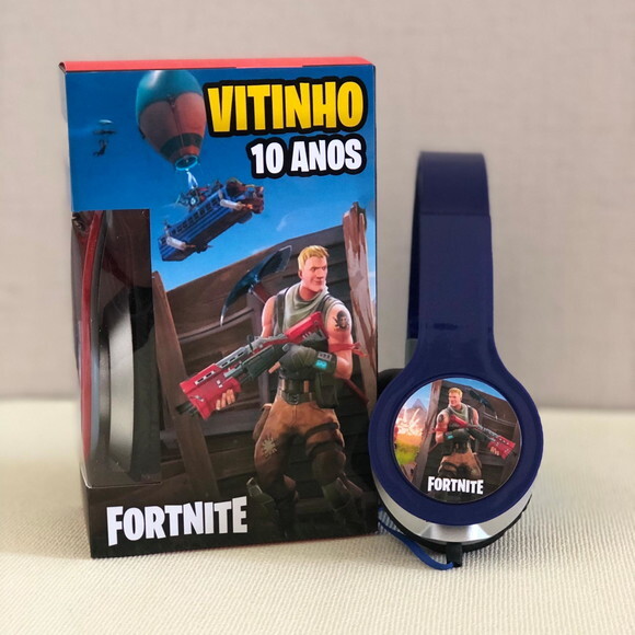 Kit 20 Unidades Fortnite Fones e Caixinhas Personalizados