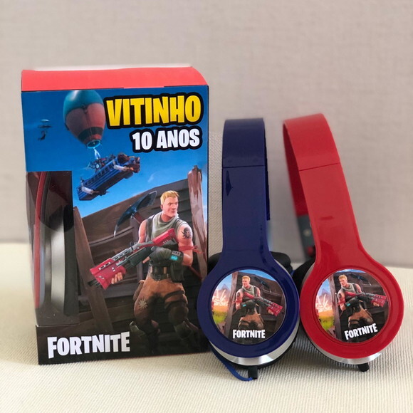 Kit 20 Unidades Fortnite Fones e Caixinhas Personalizados