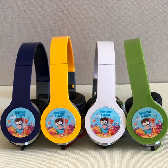 Kit 20 Unidades Fundo do Mar Fones Personalizados