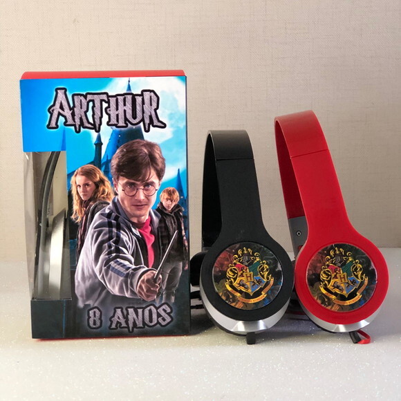 Kit 20 Unidades Harry Potter Fones Personalizados com Caixa
