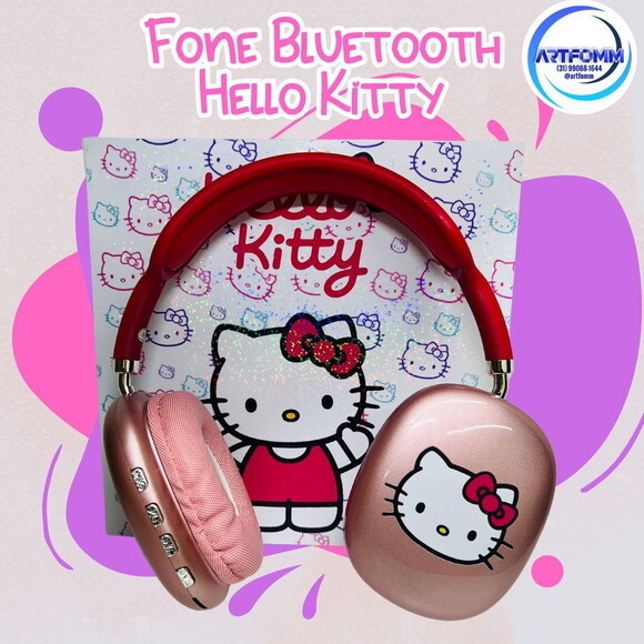 Kit 20 Unidades Hello Kitty Fone Bluetooth Max P9 Air