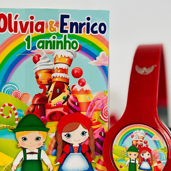 Kit 20 Unidades Hello Kitty Fones e Caixinha Personalizados