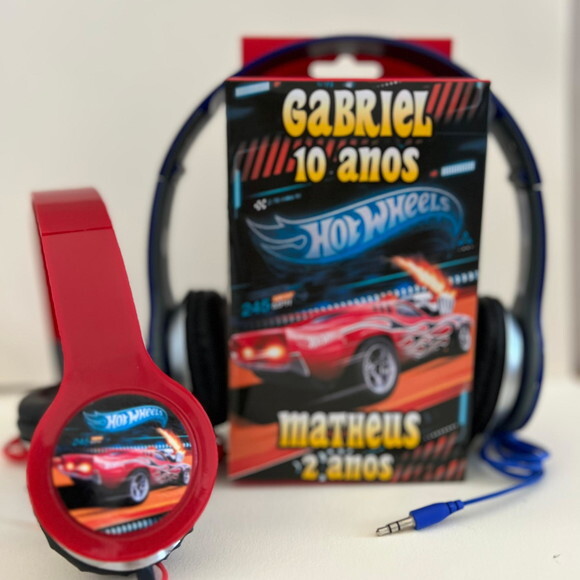 Kit 20 Unidades Hotwheels Fones com Caixinha Personalizados
