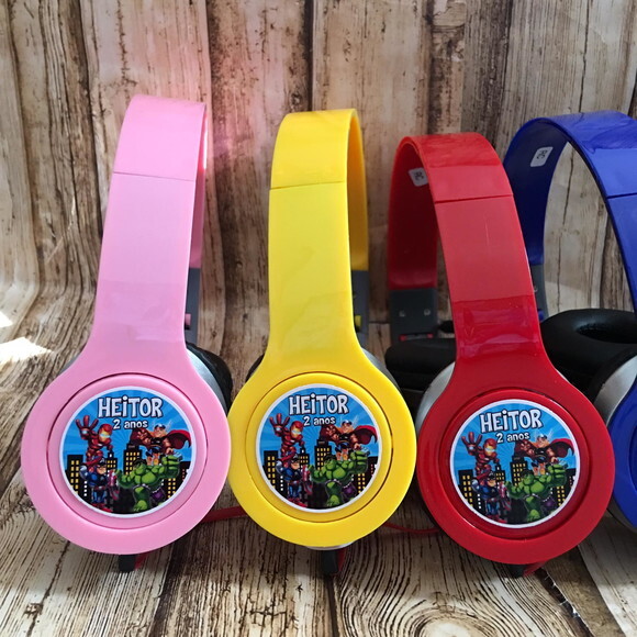 Kit 20 Unidades Herois Baby Fones Personalizados