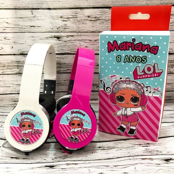 Kit 20 Unidades Lol Fones com Caixinha Personalizados