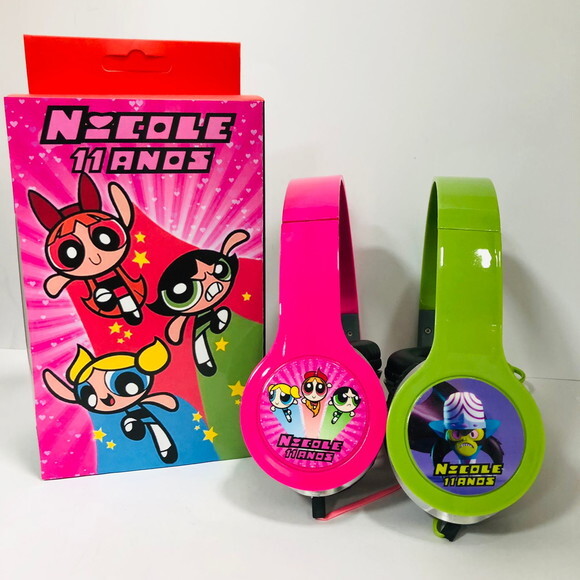 Kit 20 Unidades Meninas Super Poderosas Fone de Ouvido
