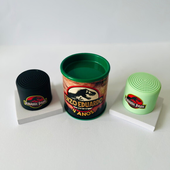 Kit 20 Unidades Mini Caixinha de Som Bluetooth Jurassic Park