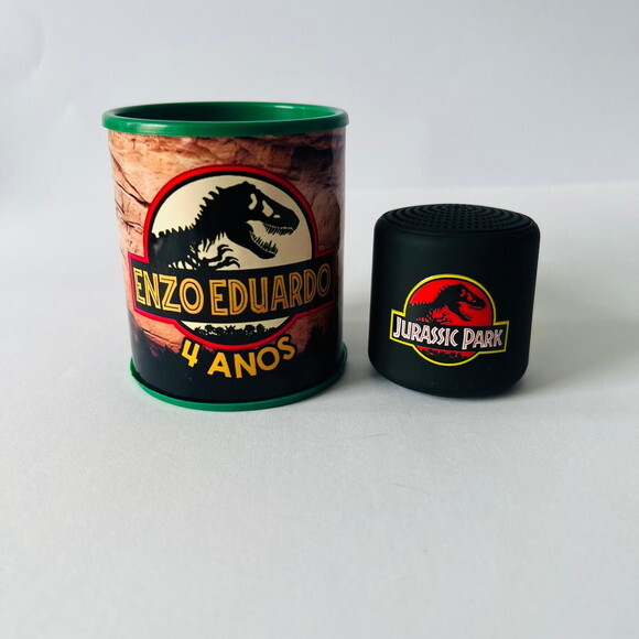 Kit 20 Unidades Mini Caixinha de Som Bluetooth Jurassic Park