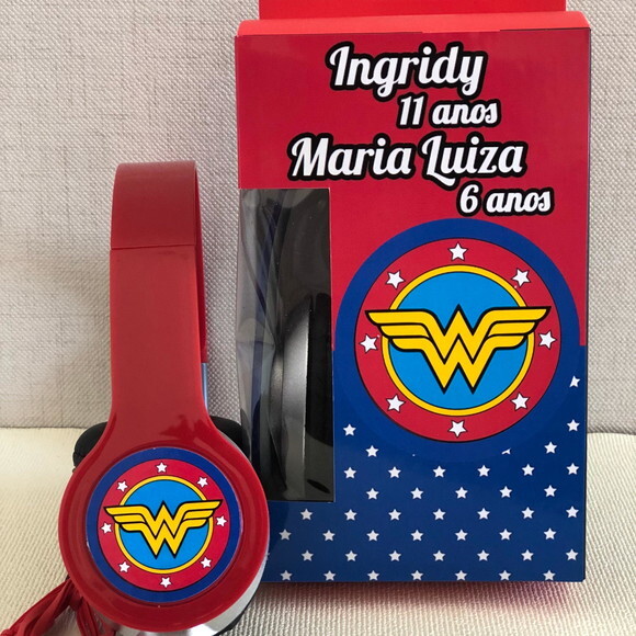 Kit 20 Unidades Mulher Maravilha Fones Personalizados