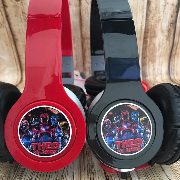 Kit 20 Unidades Power Rangers Fone de Ouvido