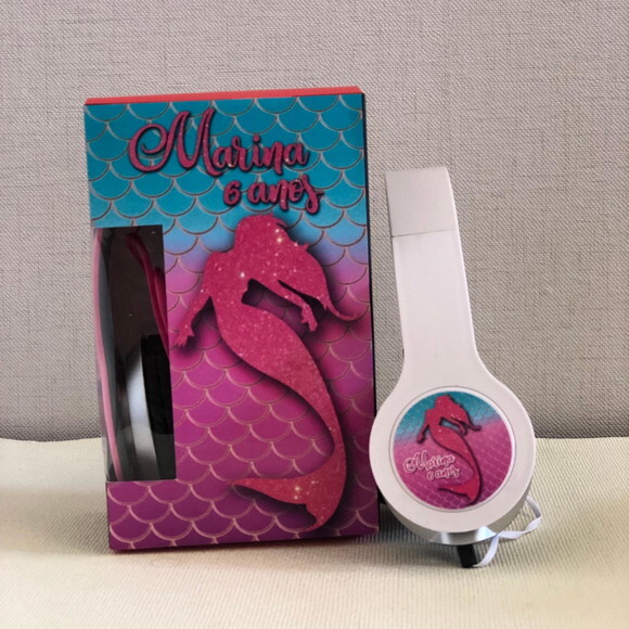 Kit 20 Unidades Sereia Fones Personalizados