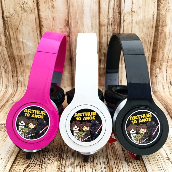 Kit 20 Unidades Star Wars Fone de Ouvido Personalizado