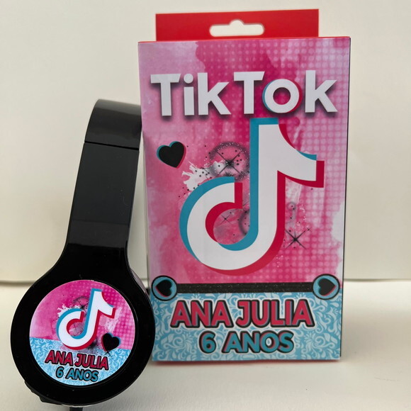 Kit 20 Unidades Tiktok Fones com Caixinha Personalizados