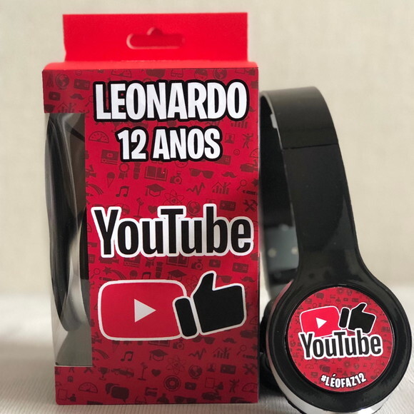 Kit 20 Unidades You Tube Fone Ouvido Personalizado