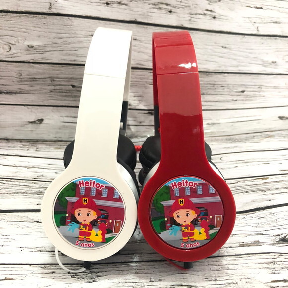Kit 20un Bombeiros Fone Ouvido Personalizado Lembrancinha