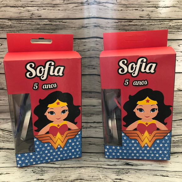 Kit 20un Mulher Maravilha Super Homem Fone Personalizado