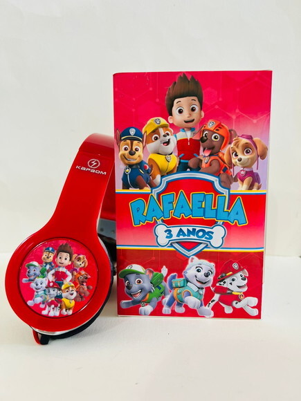 Kit 20unid Patrulha Canina Rosa Fone Caixinha Personalizados