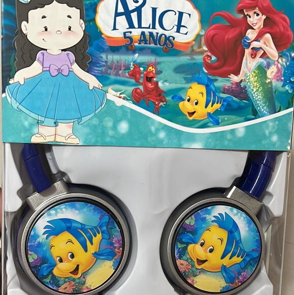 Kit 20unid Pequena Sereia Fones Personalizados com Microfone