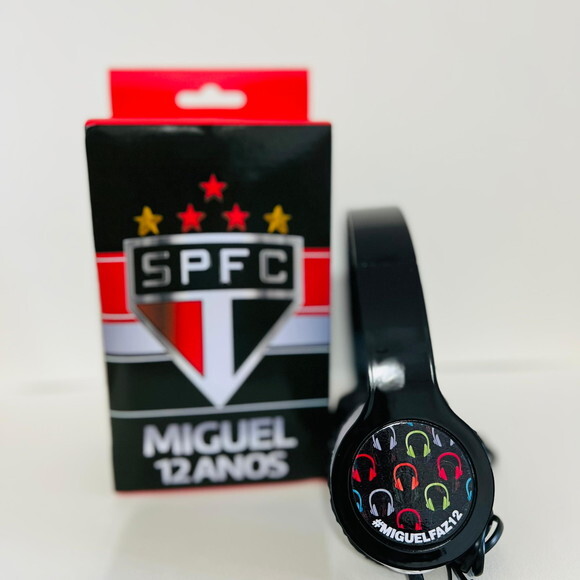 Kit 20unid São Paulo Futebol Fones e Caixinha Personalizados