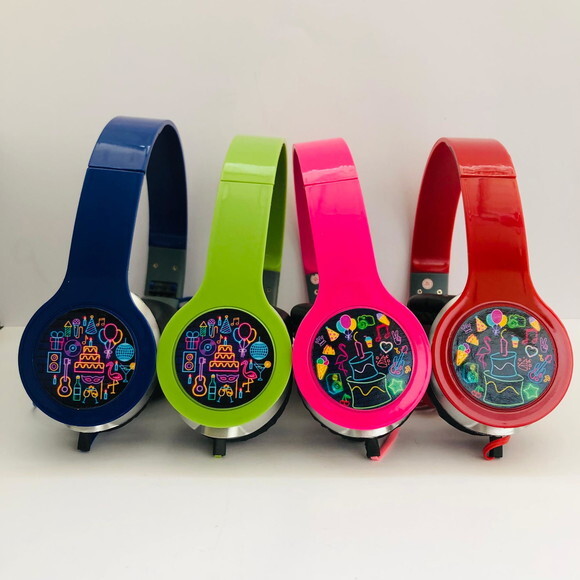 Kit 20unidades Festa Neon Fones com Caixinhas Personalizados