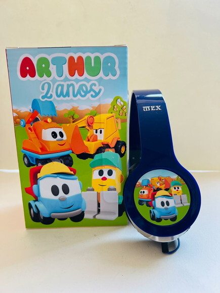 Kit 20unidades Léo e o Trem Fones c/ Caixinha Personalizados