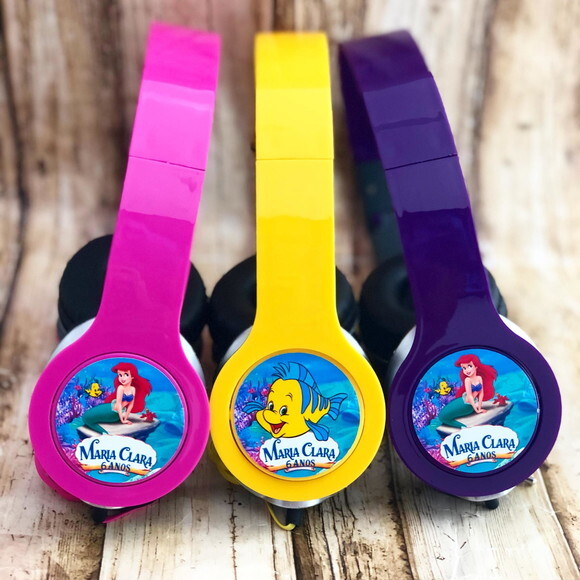 Kit 20unidades Pequena Sereia e Linguago Fone Personalizado