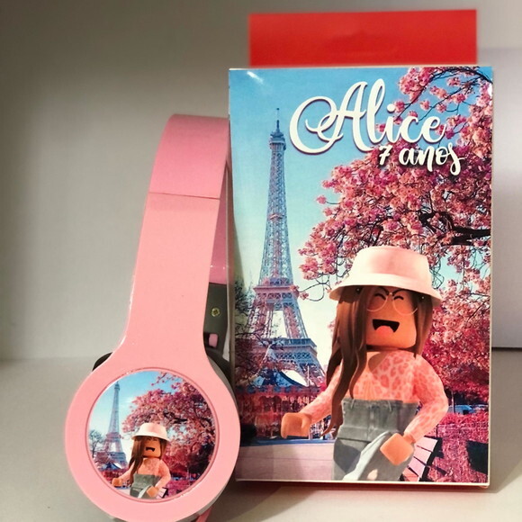 Kit 20unidades Roblox Fones com Caixinha Personalizados
